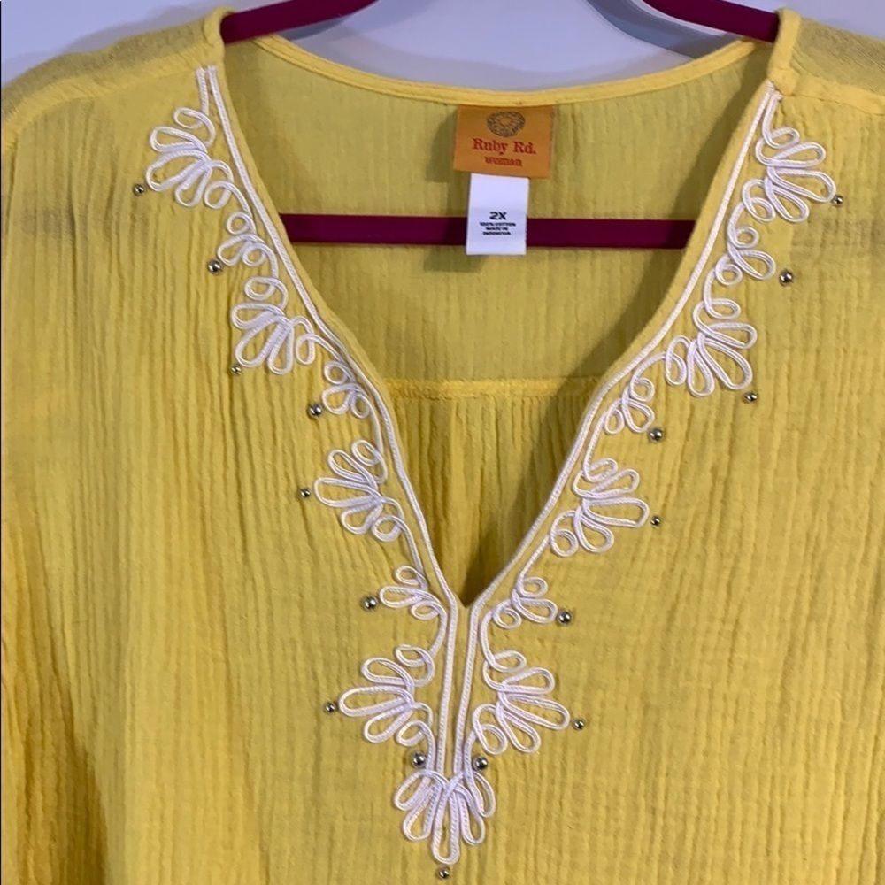 Ruby Rd Yellow Top - Picture 2 of 3